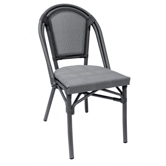 Paris stol, grå/svartvit