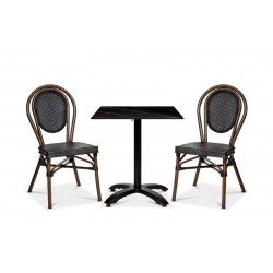Rennes stol, brun/svart textylene
