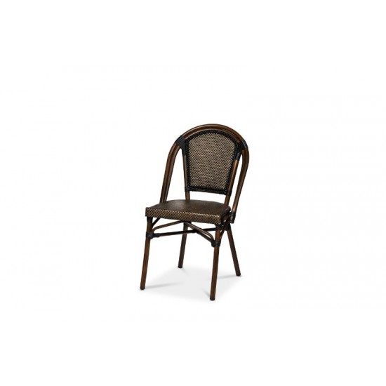 Paris stol, svart/brun textylene