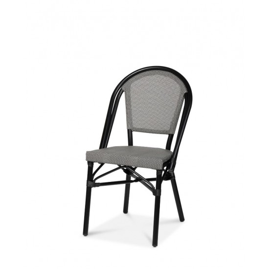 Menton stol, svart/svartvit