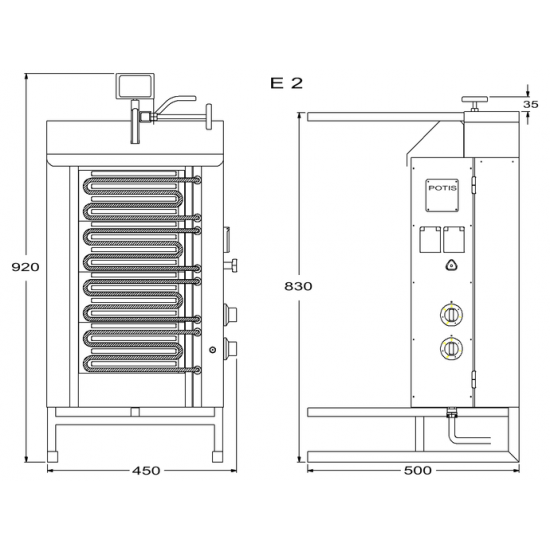 Potis kebabgrill E2-S